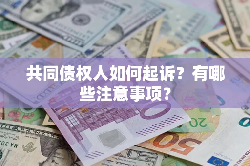 济南共同债权人如何起诉？有哪些注意事项？
